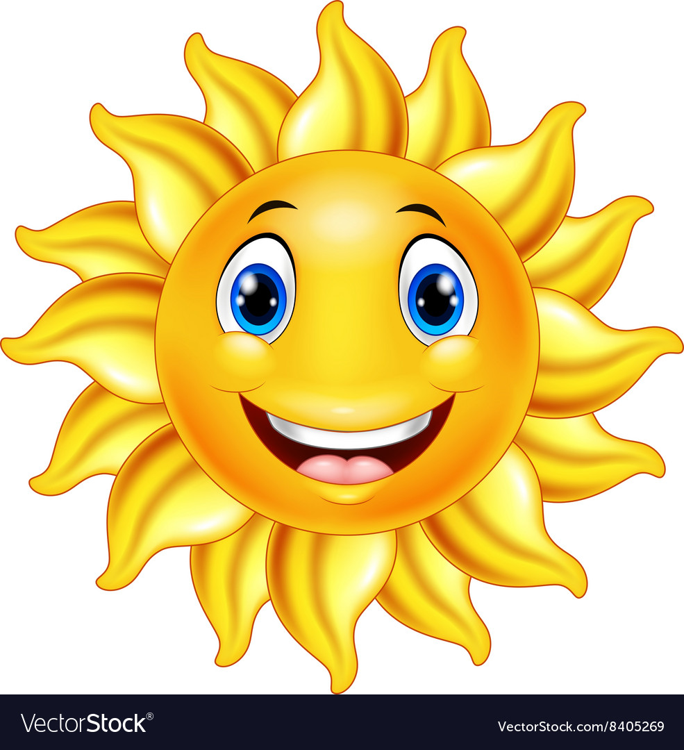 Cute smiling sun cartoon Royalty Free Vector Image