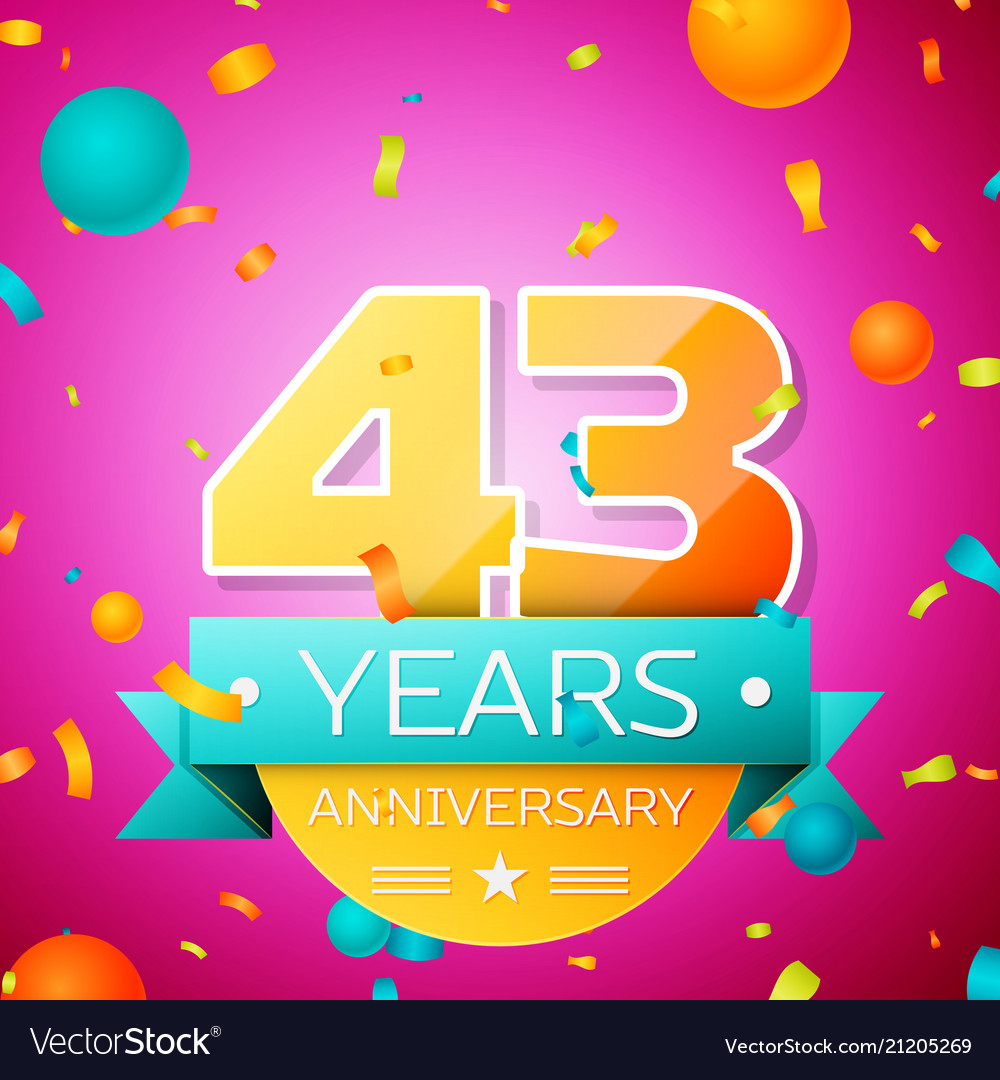 Forty three years anniversary celebration design Vector Image