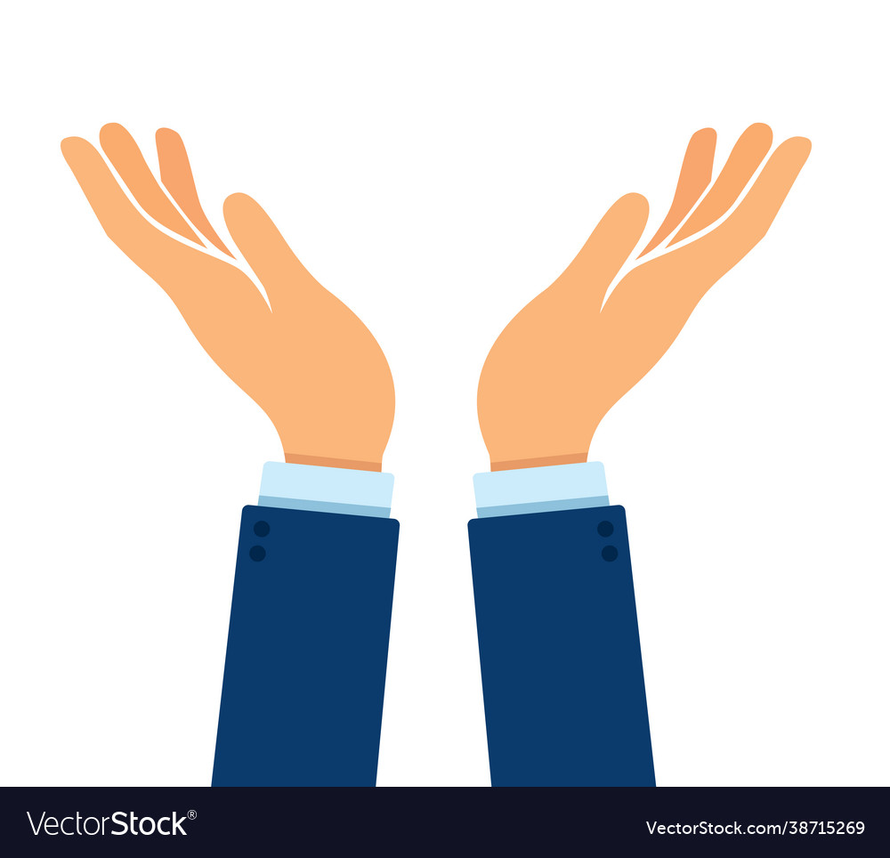 Hands gesture icon support peace and care Vector Image