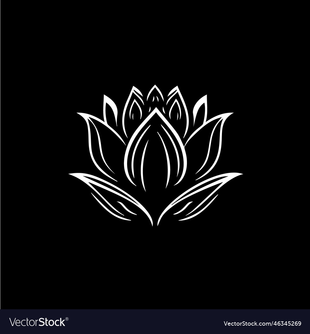 Minimalistic waterlily logo template white icon Vector Image