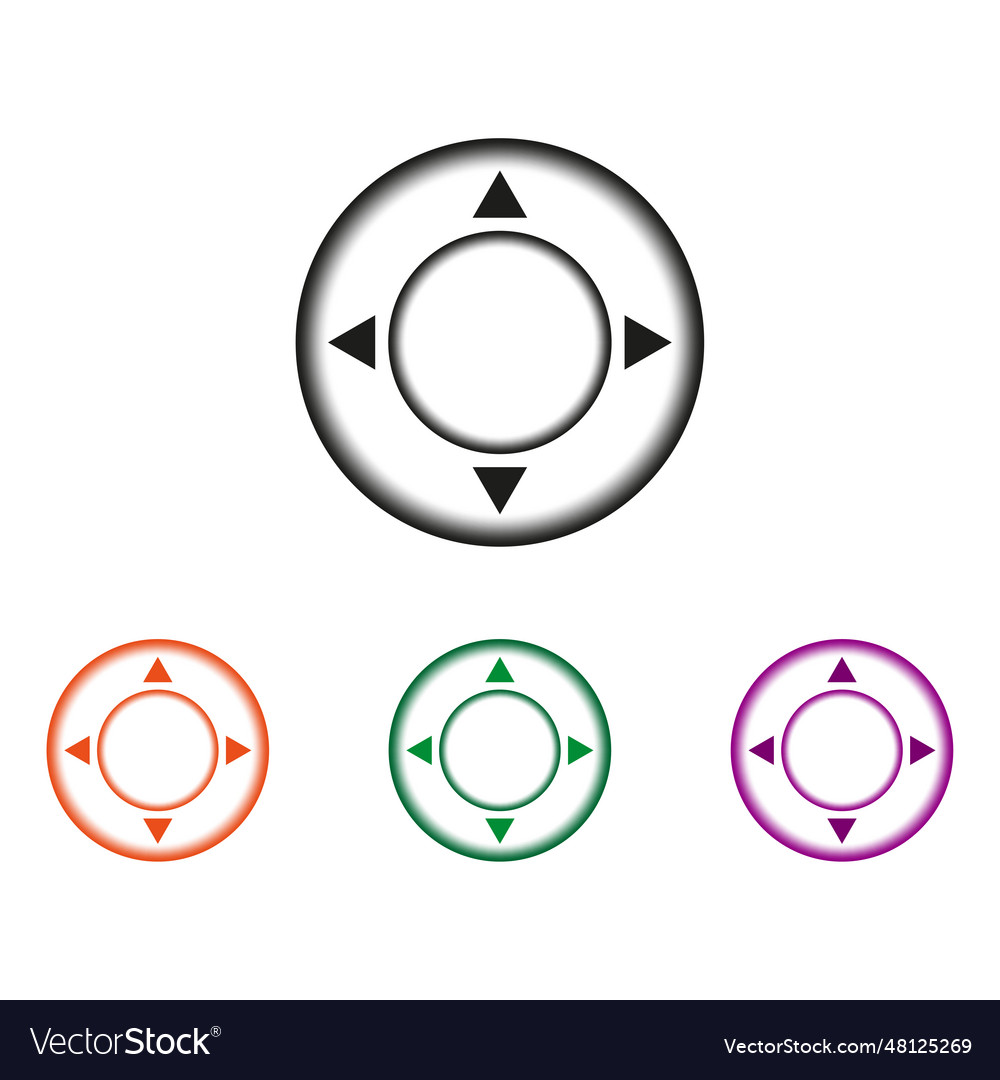 Multicolored joysticks icons game console vector image Multicolored joysticks icons game console