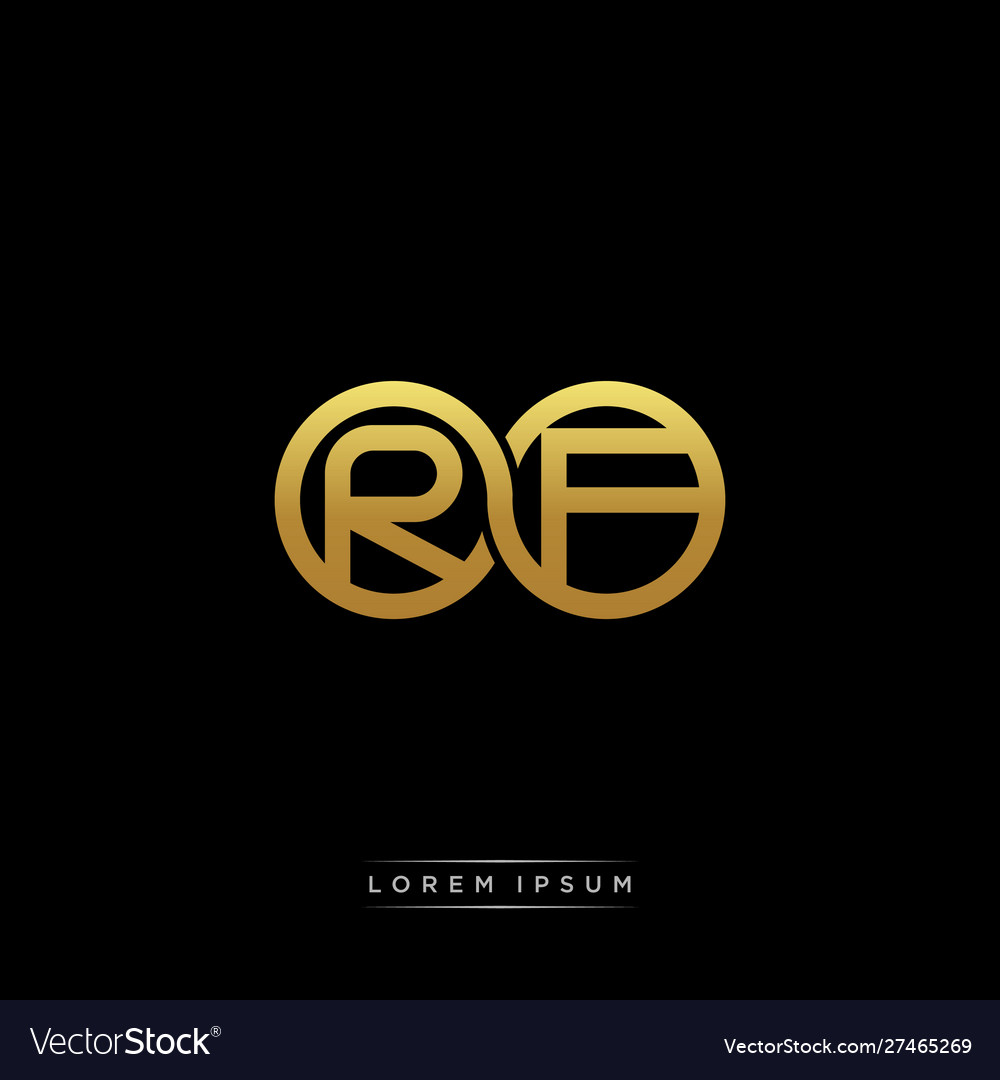 Rf initial letter linked circle capital monogram