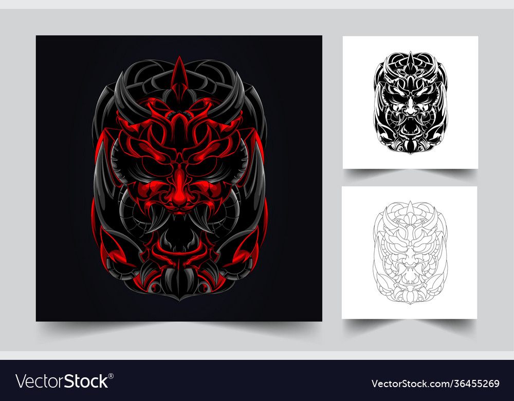 Satan samurai artwork vector image Satan samurai artwork