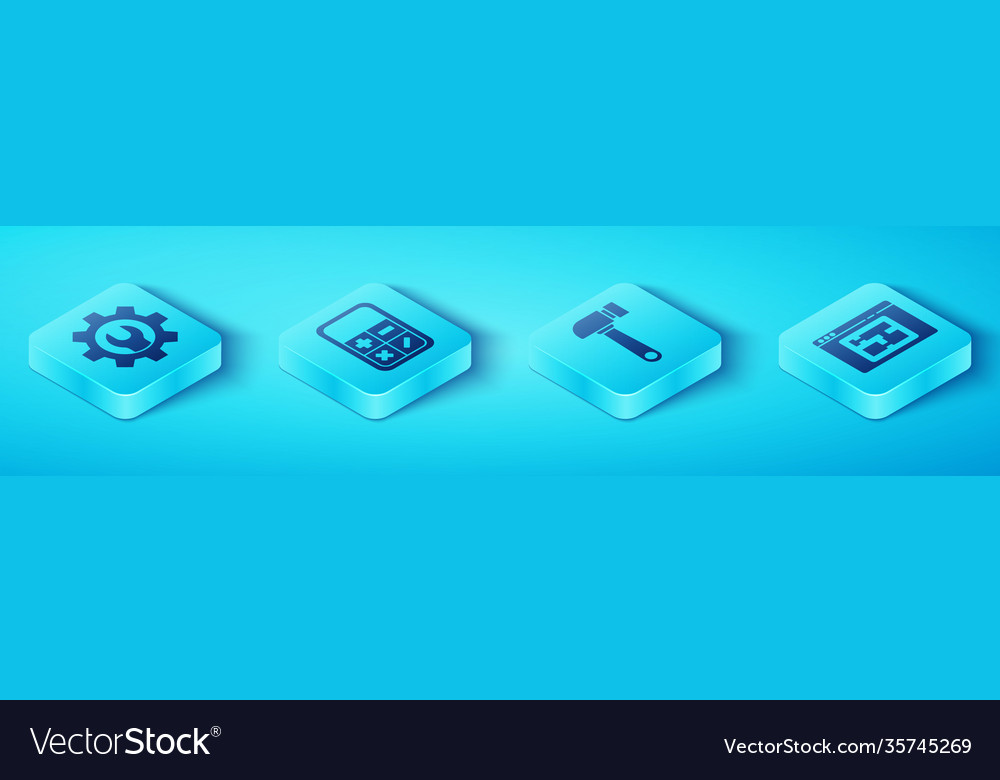 Set isometric wrench spanner and gear calculator