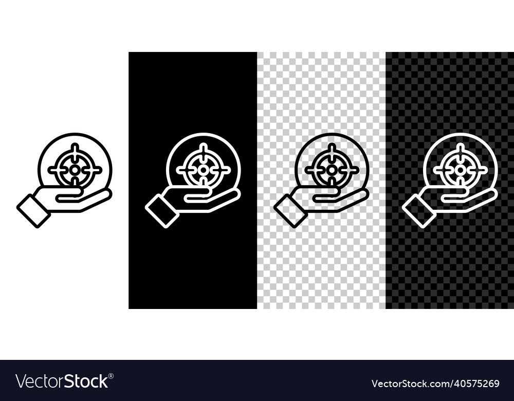 Set line target financial goal concept icon vector image Set line target financial goal concept icon