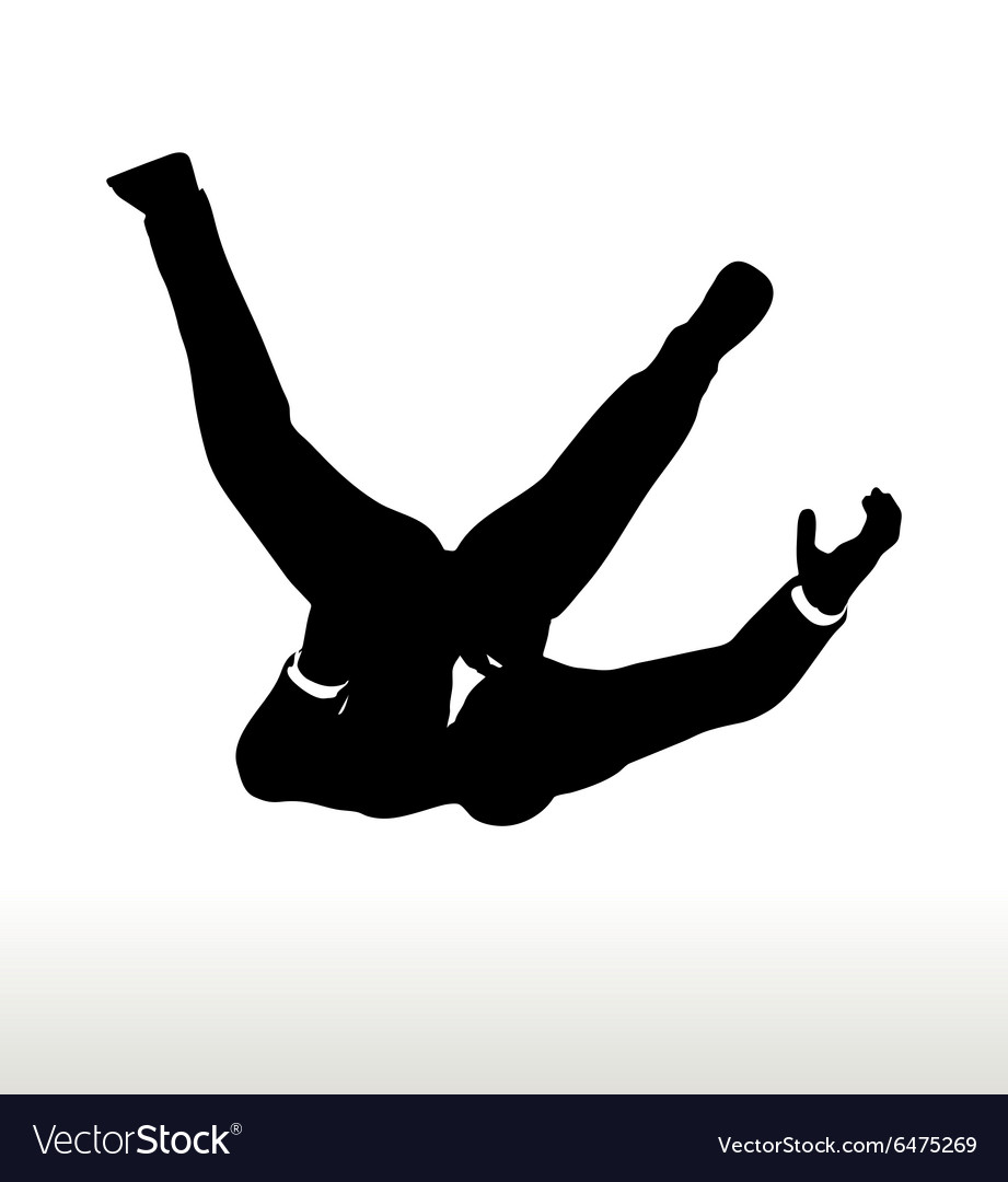 Silhouette of businessman falling Royalty Free Vector Image