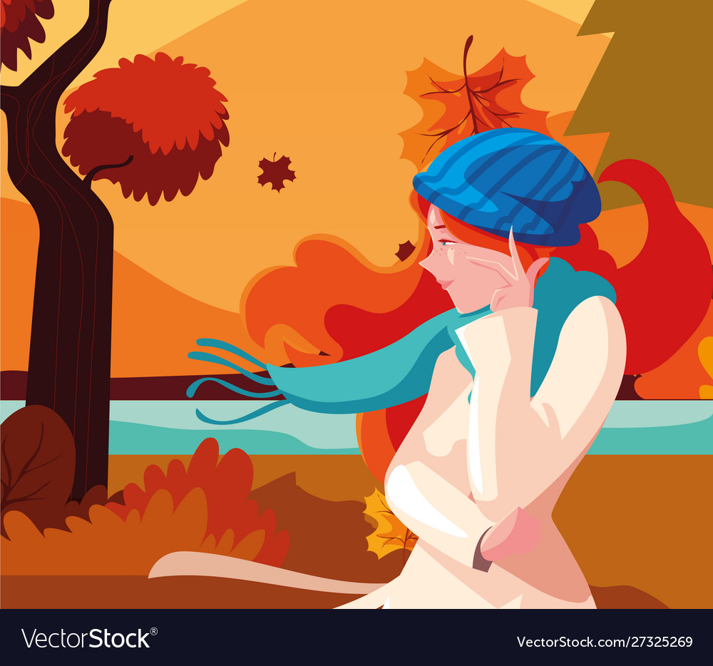 Woman in autumn design