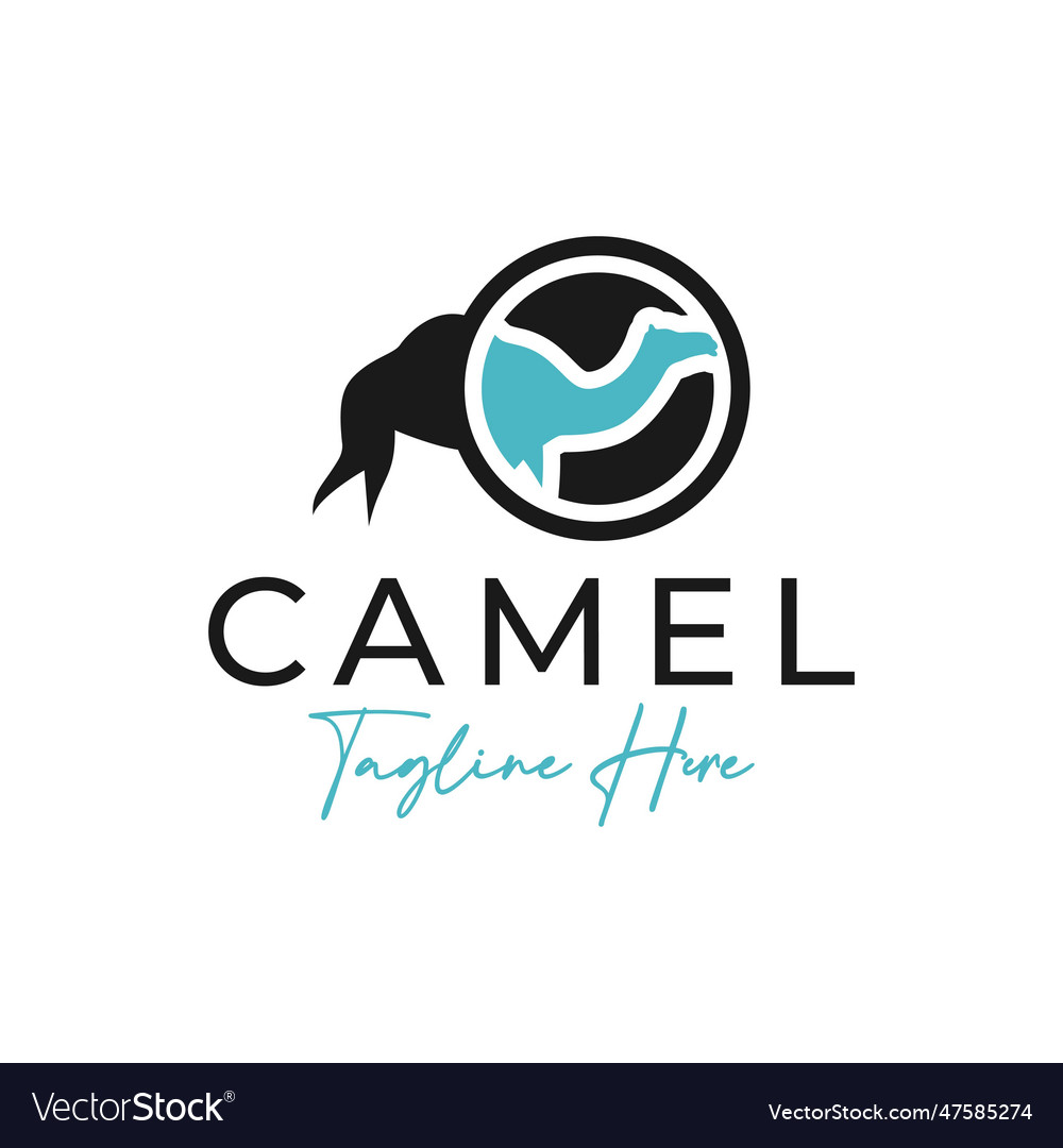 Arabian camel animal circle logo Royalty Free Vector Image