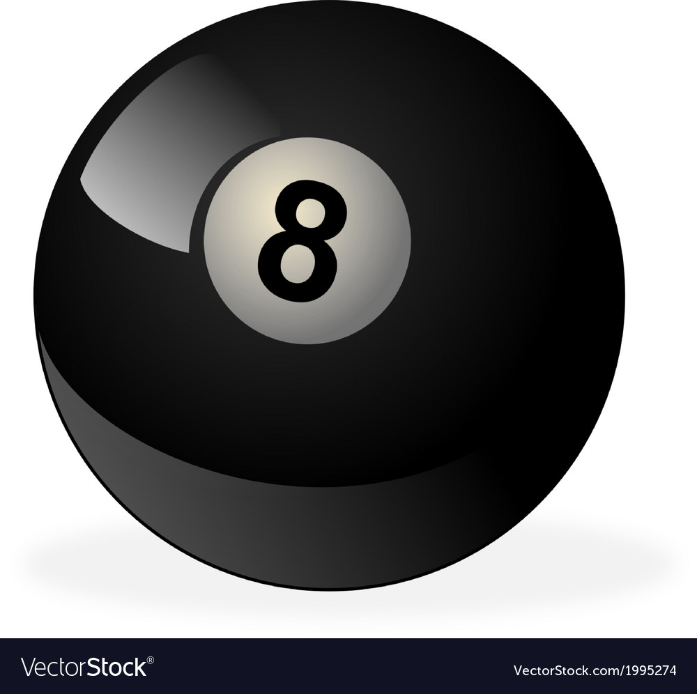 Black billiard ball number 8 Royalty Free Vector Image