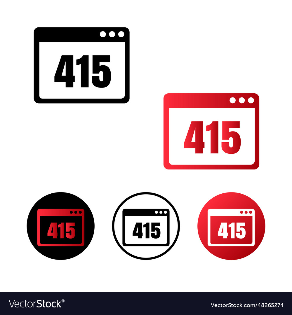 Browser status 415 icon vector image Browser status 415 icon