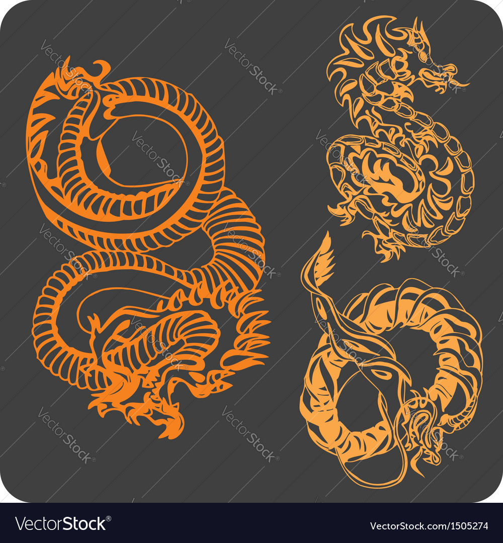 Chinese dragons - set