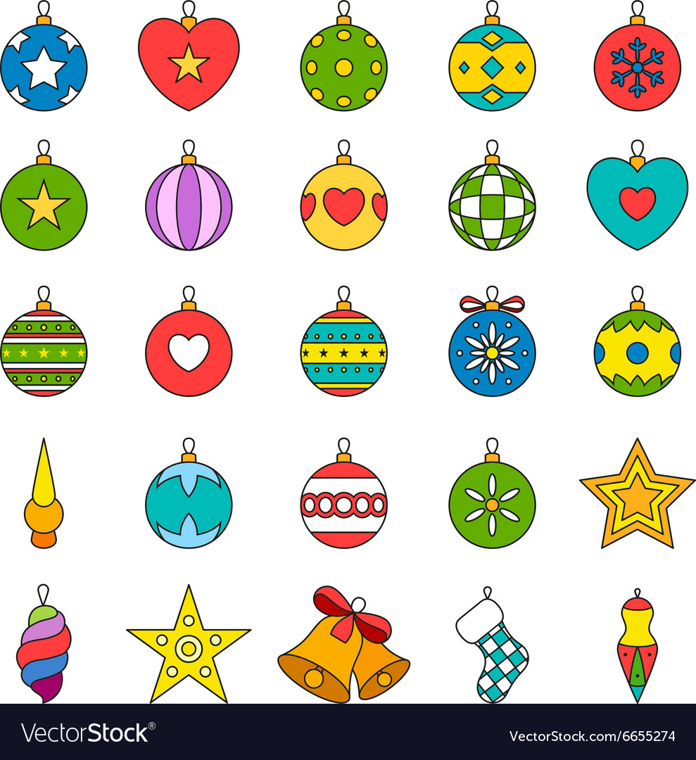Colorful Christmas Ornament Set