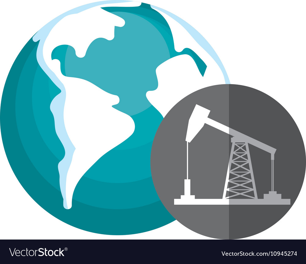 Earth planet and petroleum icon Royalty Free Vector Image