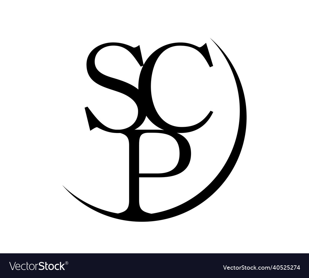 Blue scp logo design Royalty Free Vector Image