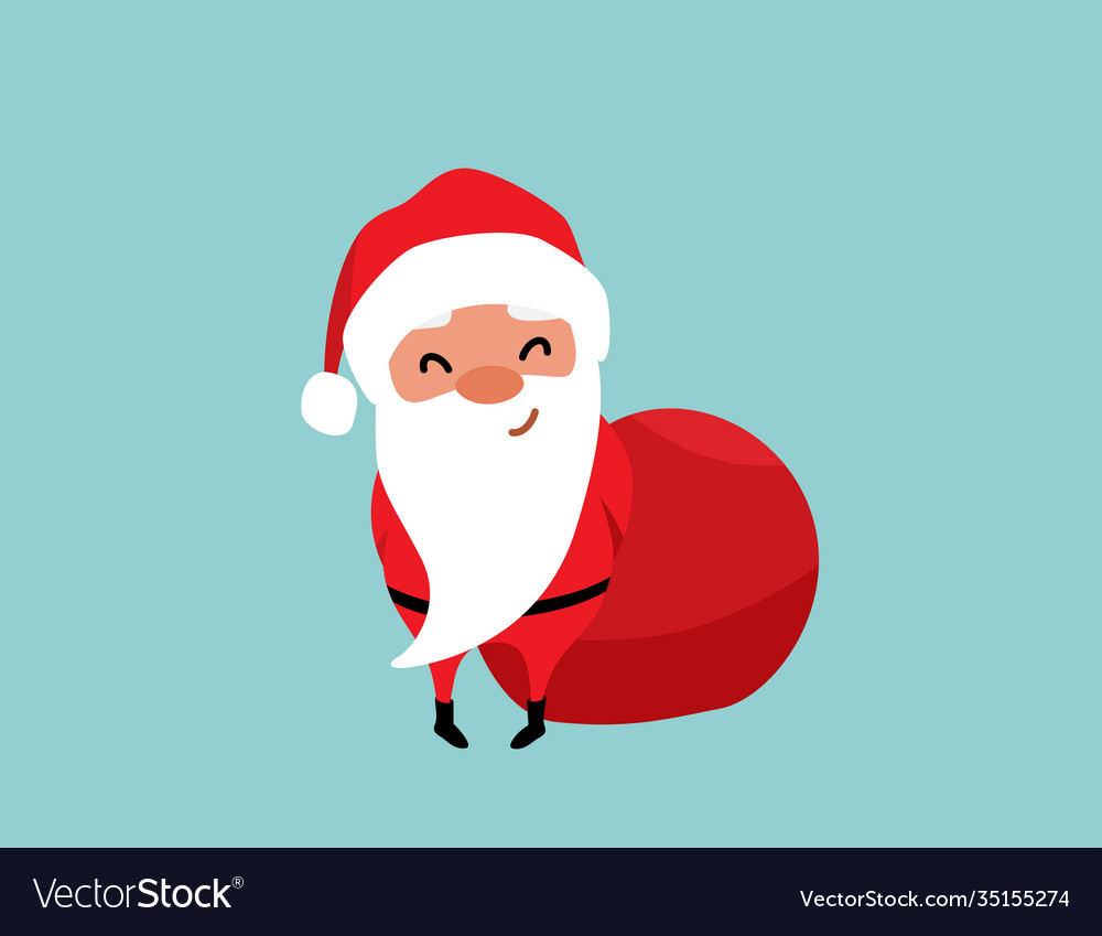 Embarrassed christmas santa claus holds his hands vector image Embarrassed christmas santa claus holds his hands