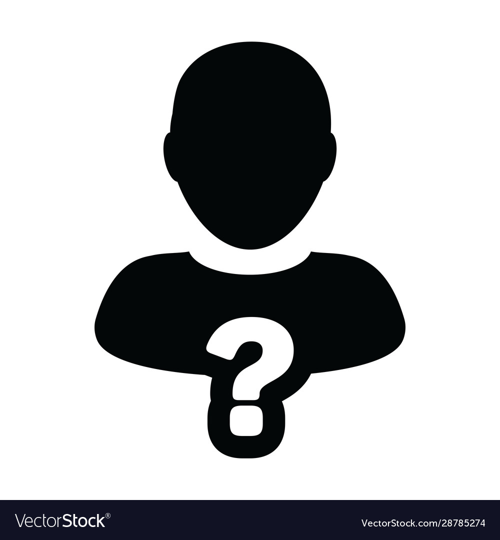 Enquiry icon question mark with male user person Vector Image