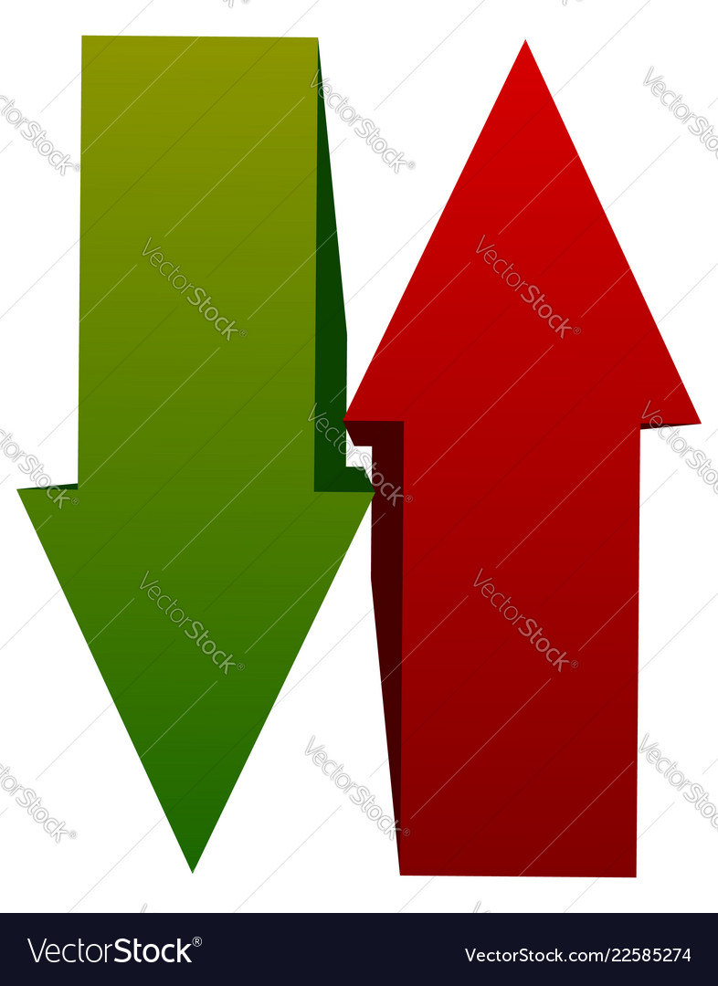 Green Red Up Down Arrow Icons Vertical Arrows Vector Image