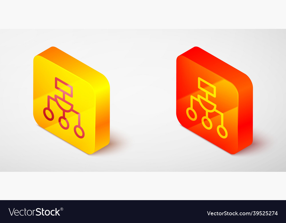 Isometric line algorithm icon isolated on grey vector image Isometric line algorithm icon isolated on grey
