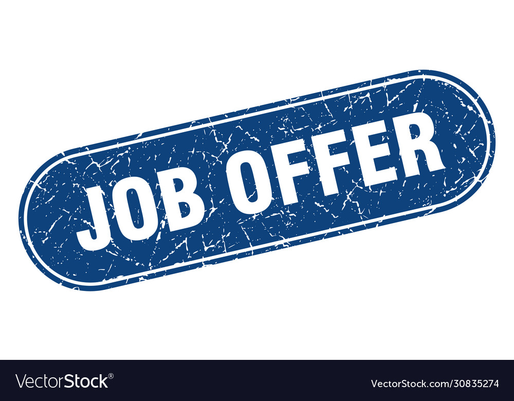 Job offer sign grunge blue stamp label