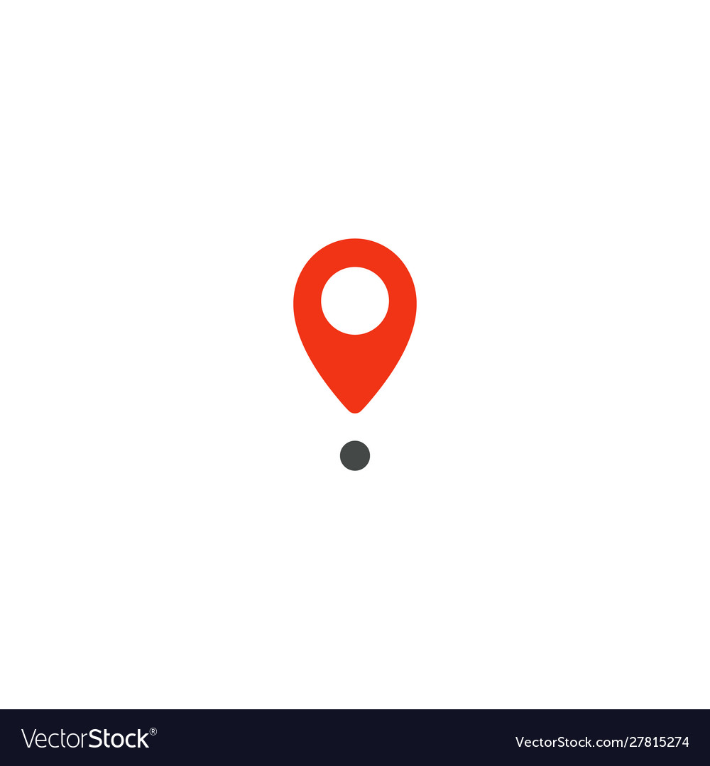 Location pin icon red pointer simple flat point