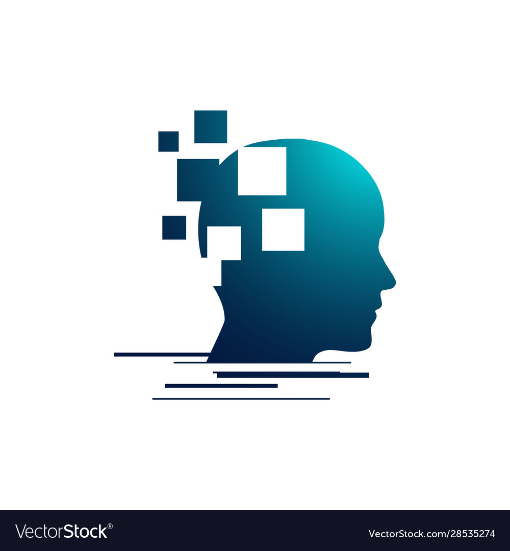 Machine learning logo design brain ai technology