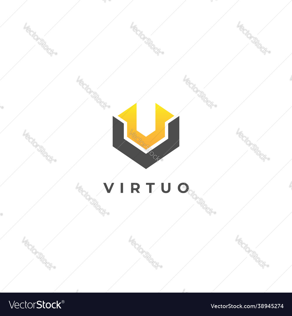 Modern abstract letter v shape logo design Vector Image