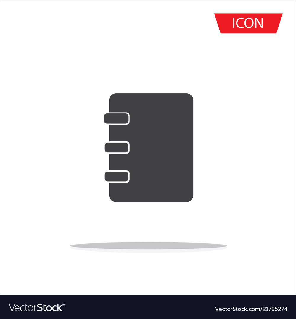 Notebook icon address book isolated