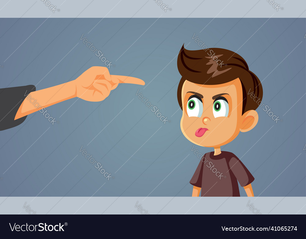 Parent Scolding Rude Misbehaving Son Cartoon Vector Image
