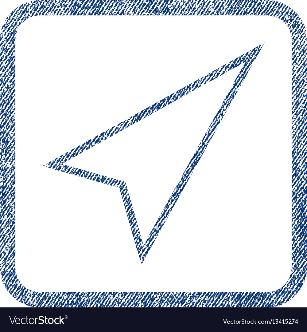Pointer right up fabric textured icon vector image Pointer right up fabric textured icon