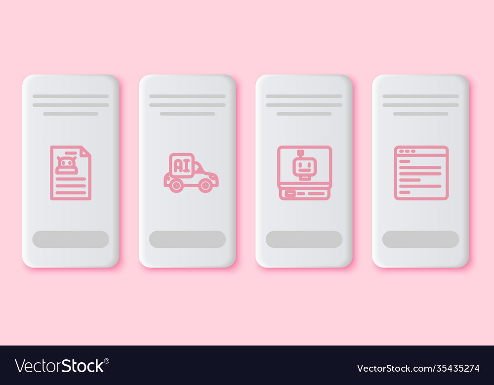 Set line technical specification autonomous smart vector image Set line technical specification autonomous smart