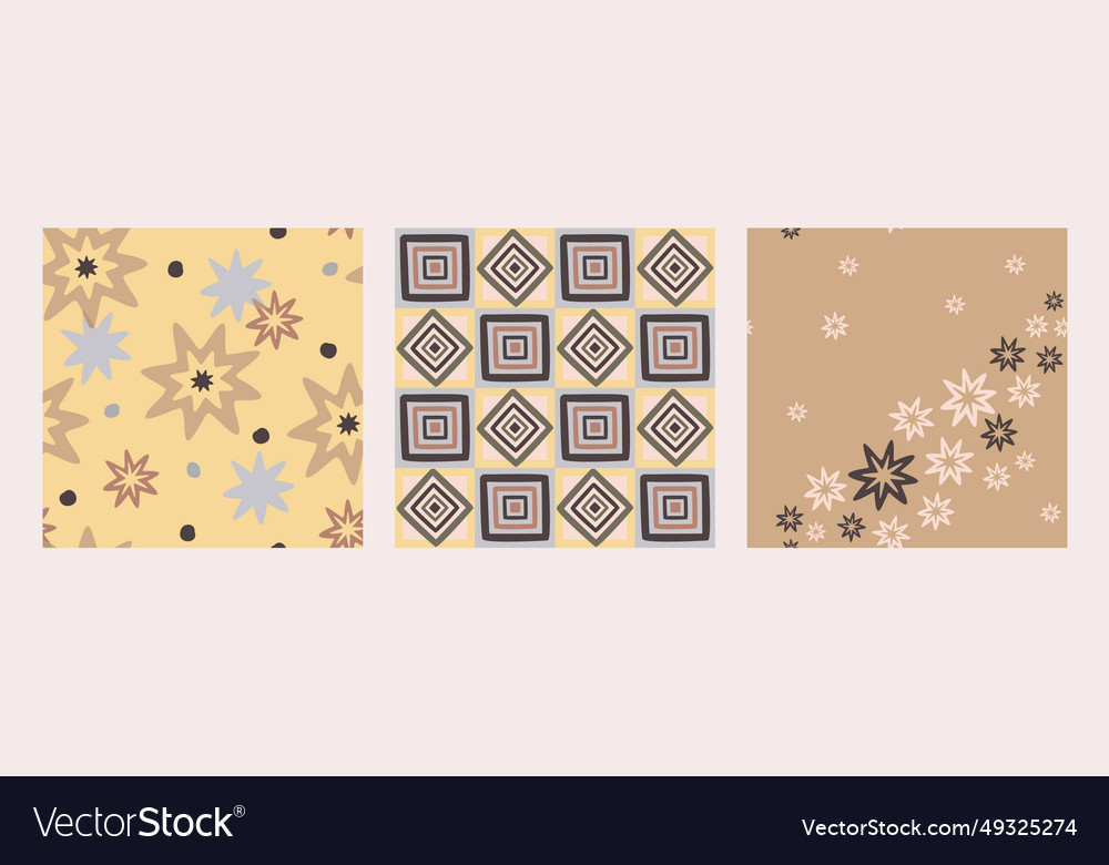 Set of three abstract seamless patterns