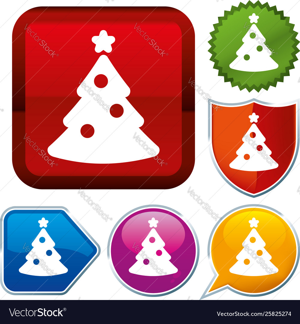 Set shiny icon series on buttons christmas tree