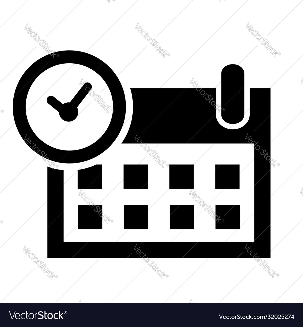 Simple icon sign time and date element design