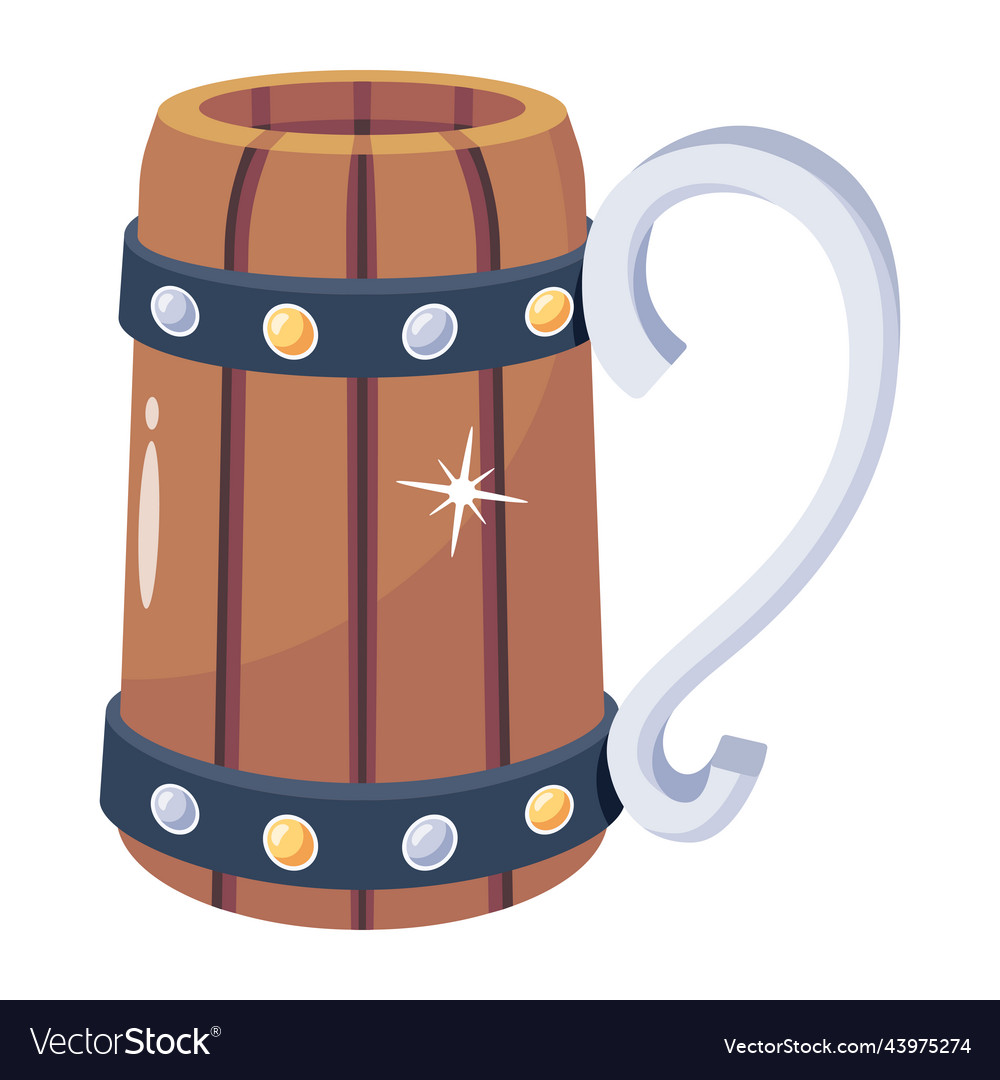 Trendy flat icon of a vintage mug