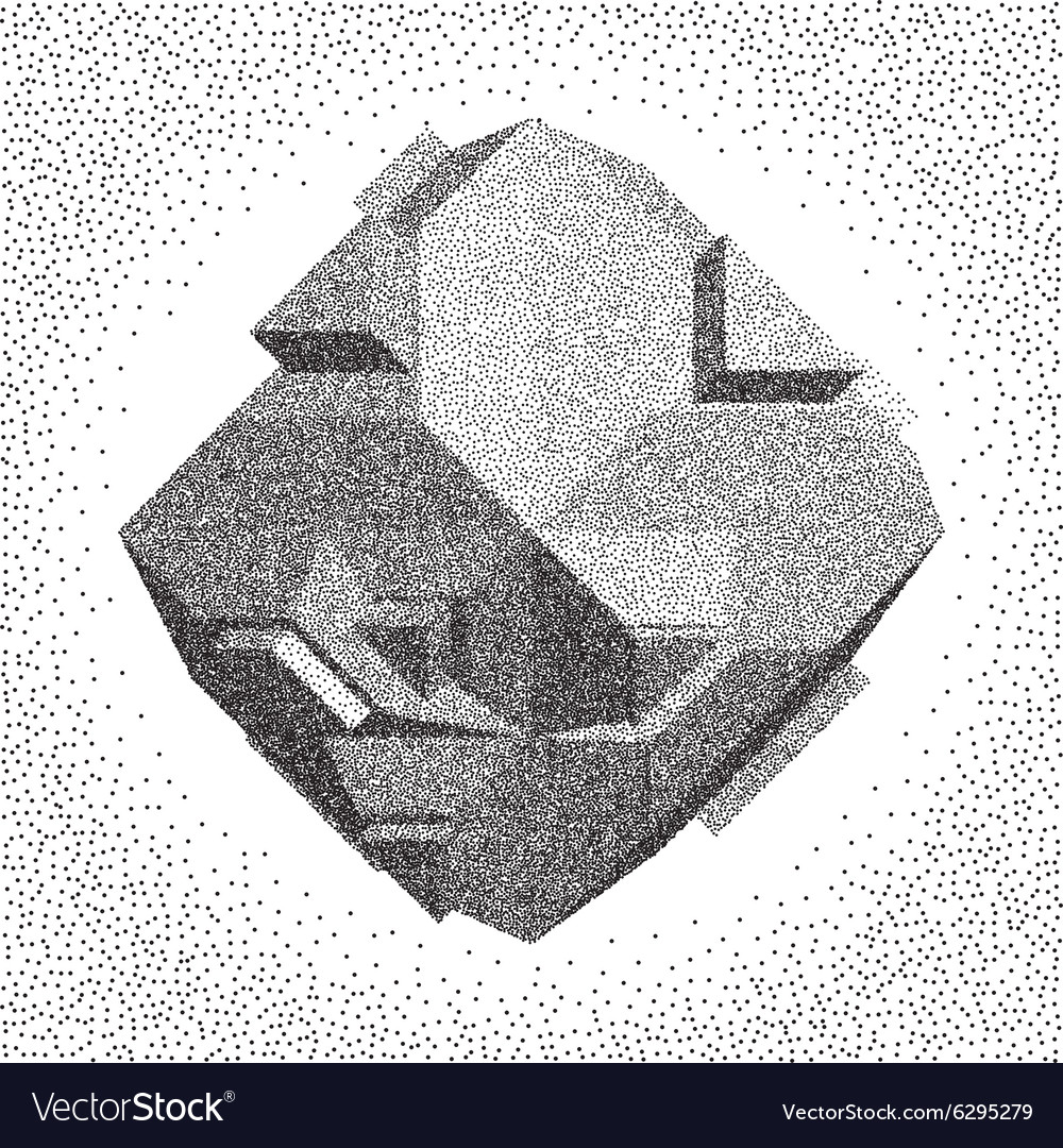 Abstract 3d shape halftone style