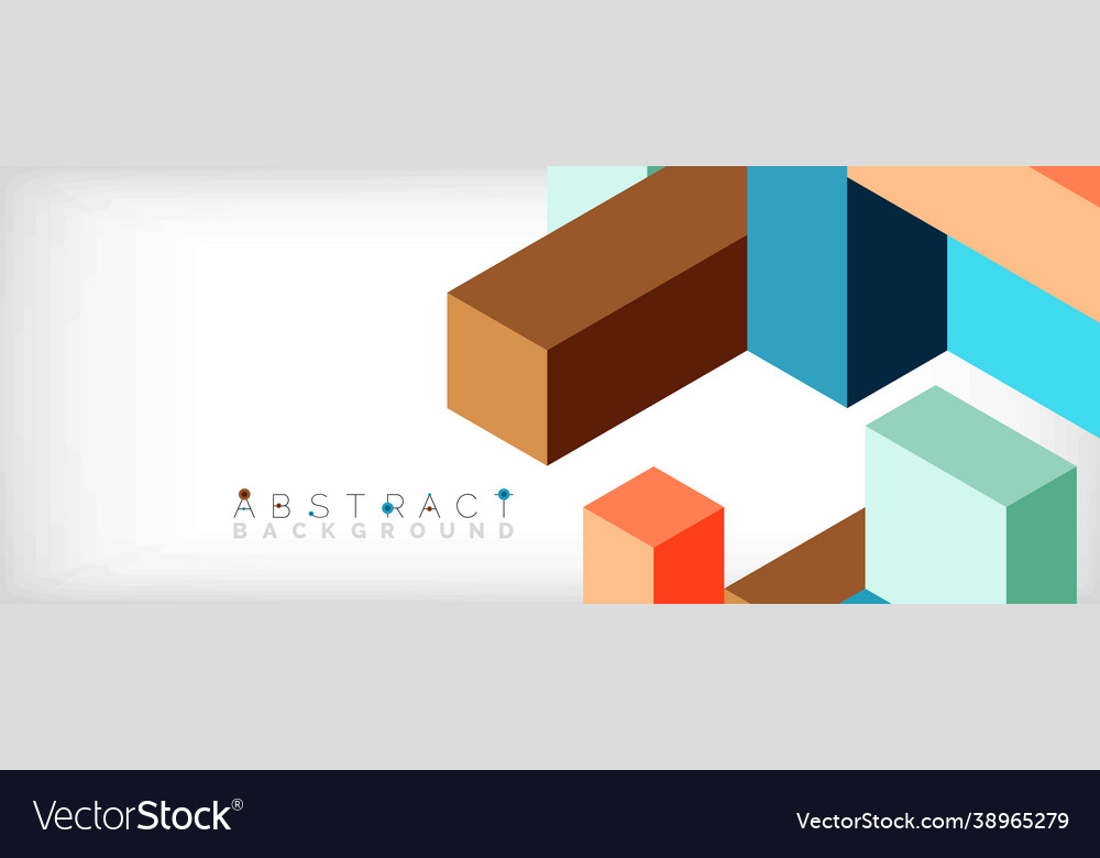 Abstract background 3d cubes cubic elements vector image Abstract background 3d cubes cubic elements