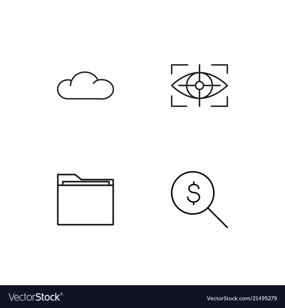 Cyber security linear icons set simple outline