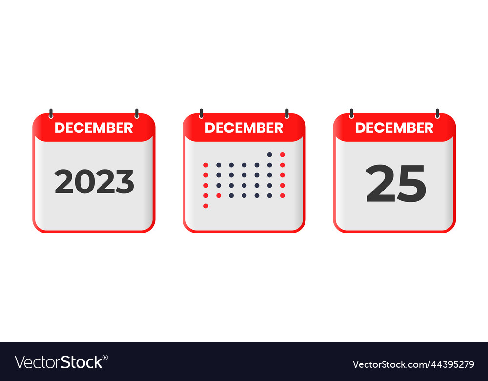 December 25 calendar design icon 2023