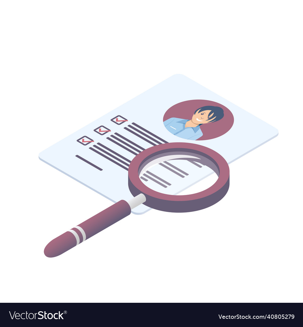 Document with personal data vector image Document with personal data