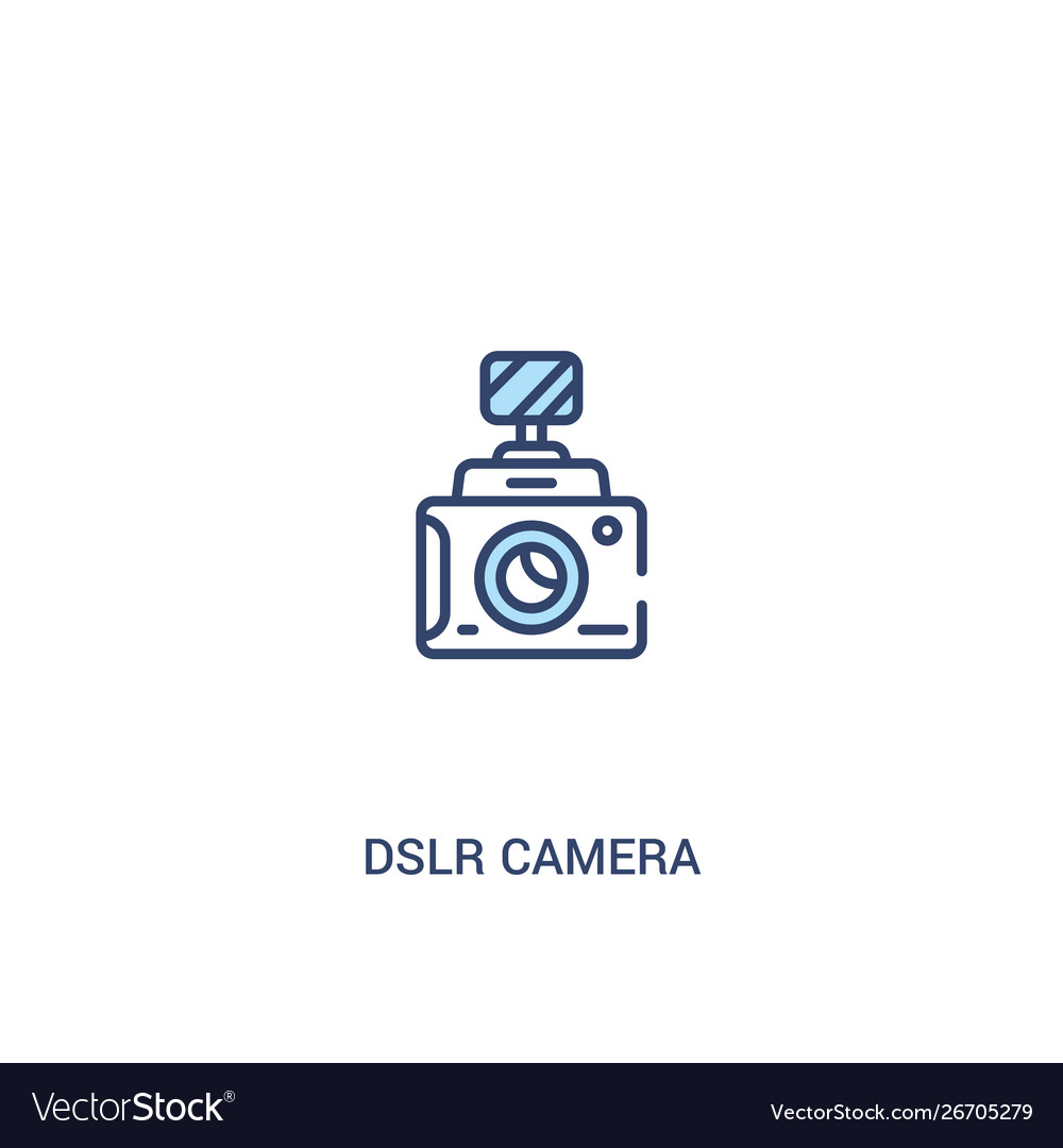 Dslr camera concept 2 colored icon simple line