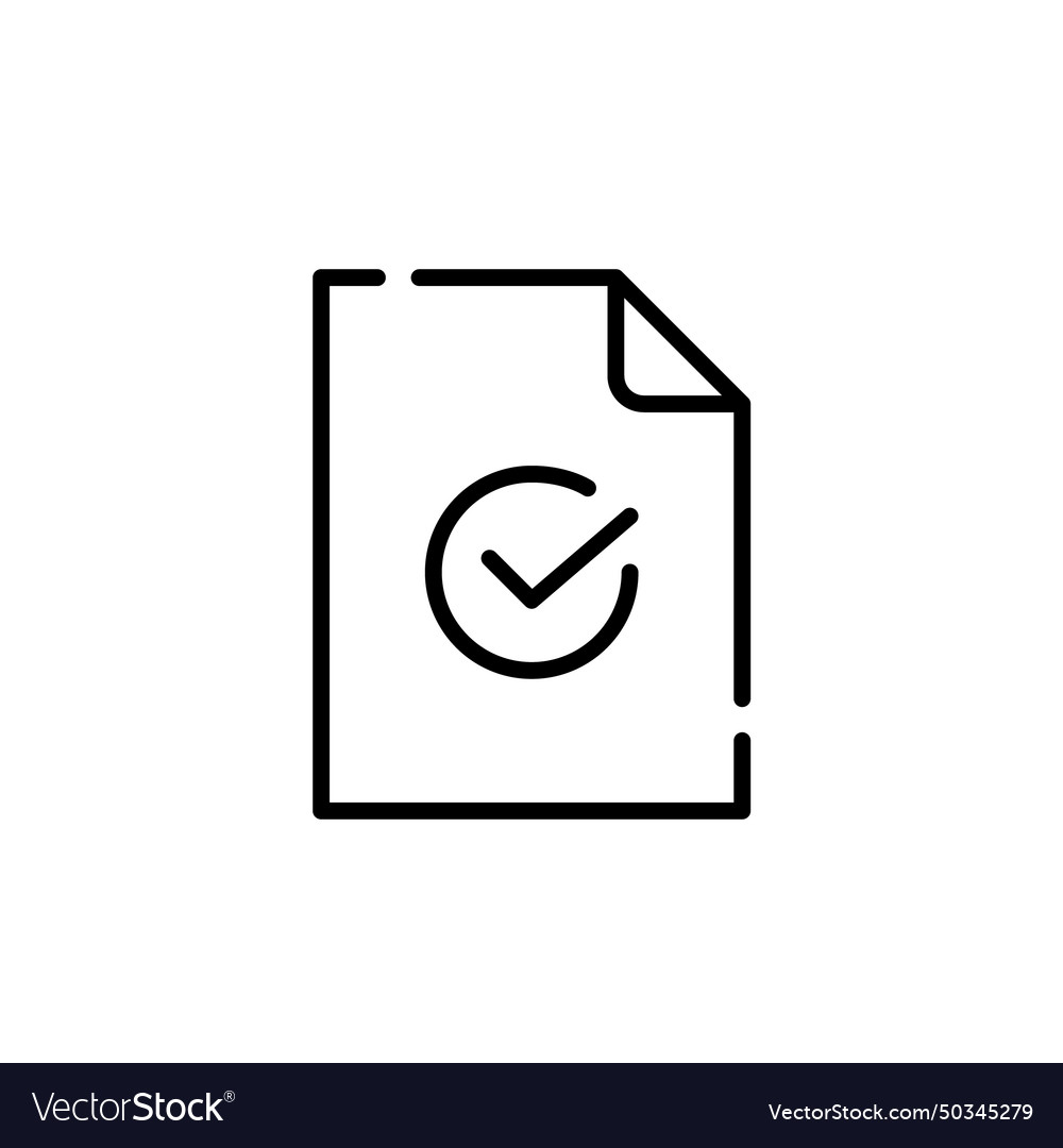 File and checkmark in circle pixel perfect icon vector image File and checkmark in circle pixel perfect icon