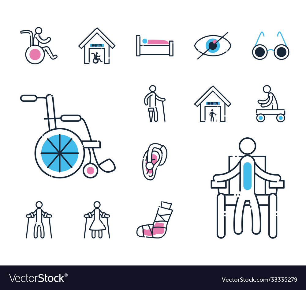 Handicapped line and fill style set icons