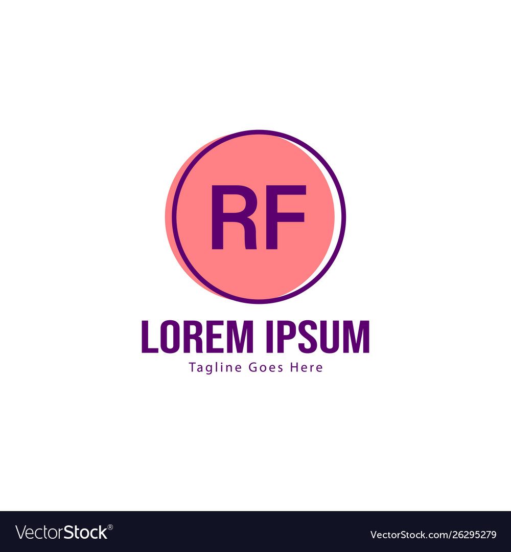 Initial rf logo template with modern frame