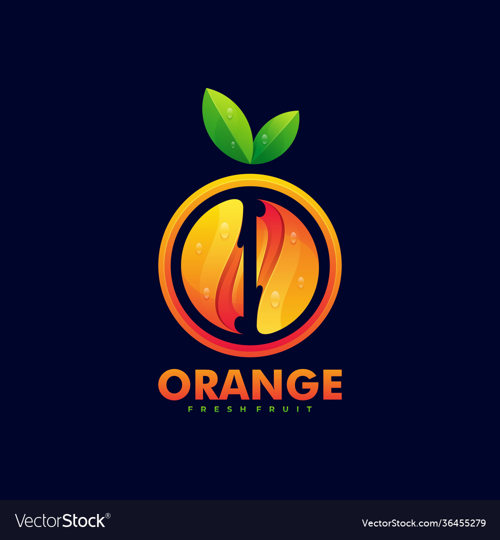 Logo orange gradient colorful style Royalty Free Vector