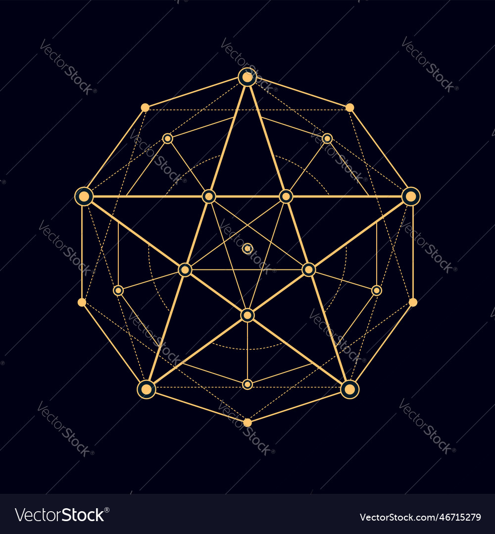 Pentagram alchemy symbol mystic boho shape Vector Image