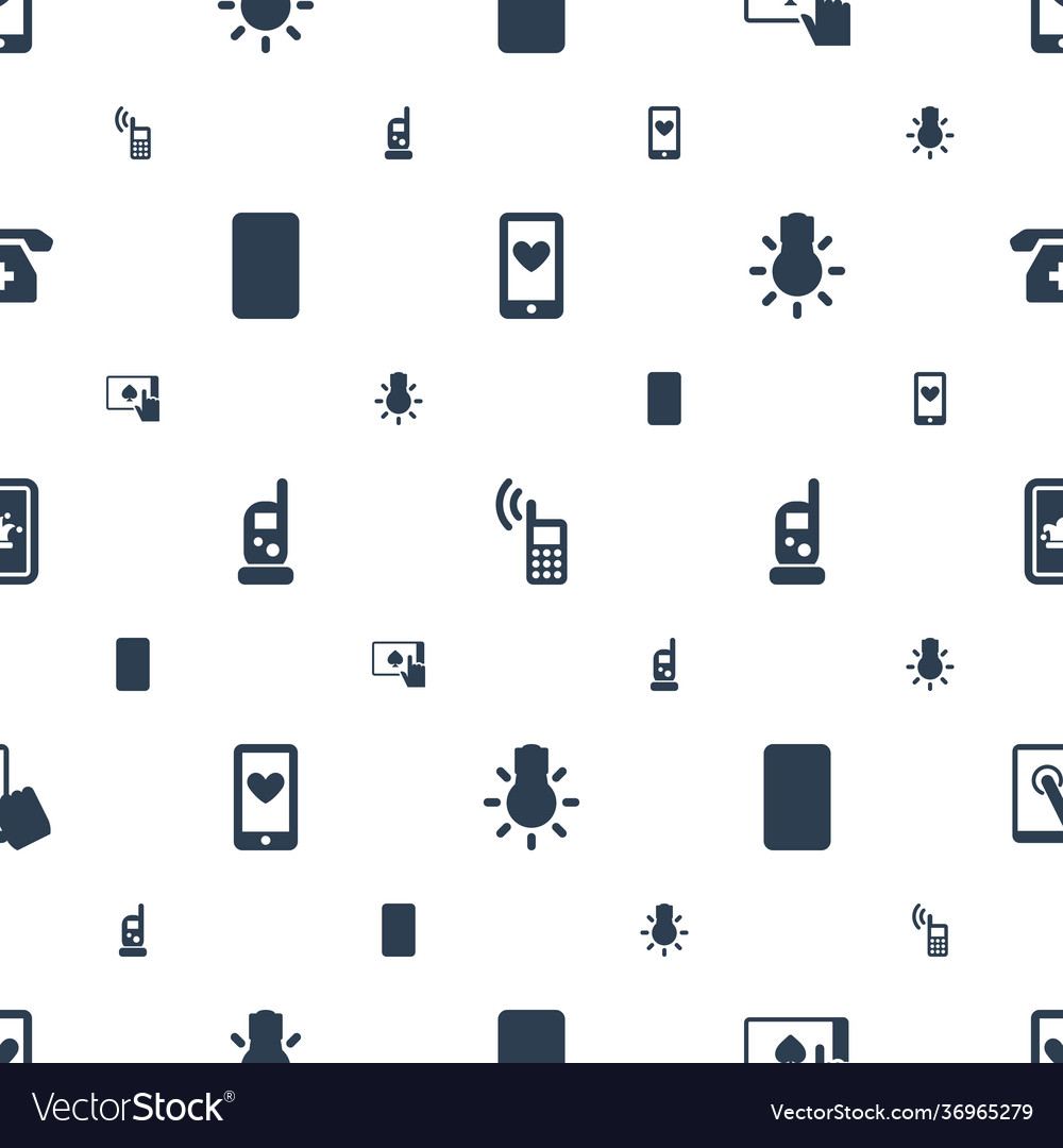 Smartphone icons pattern seamless white background