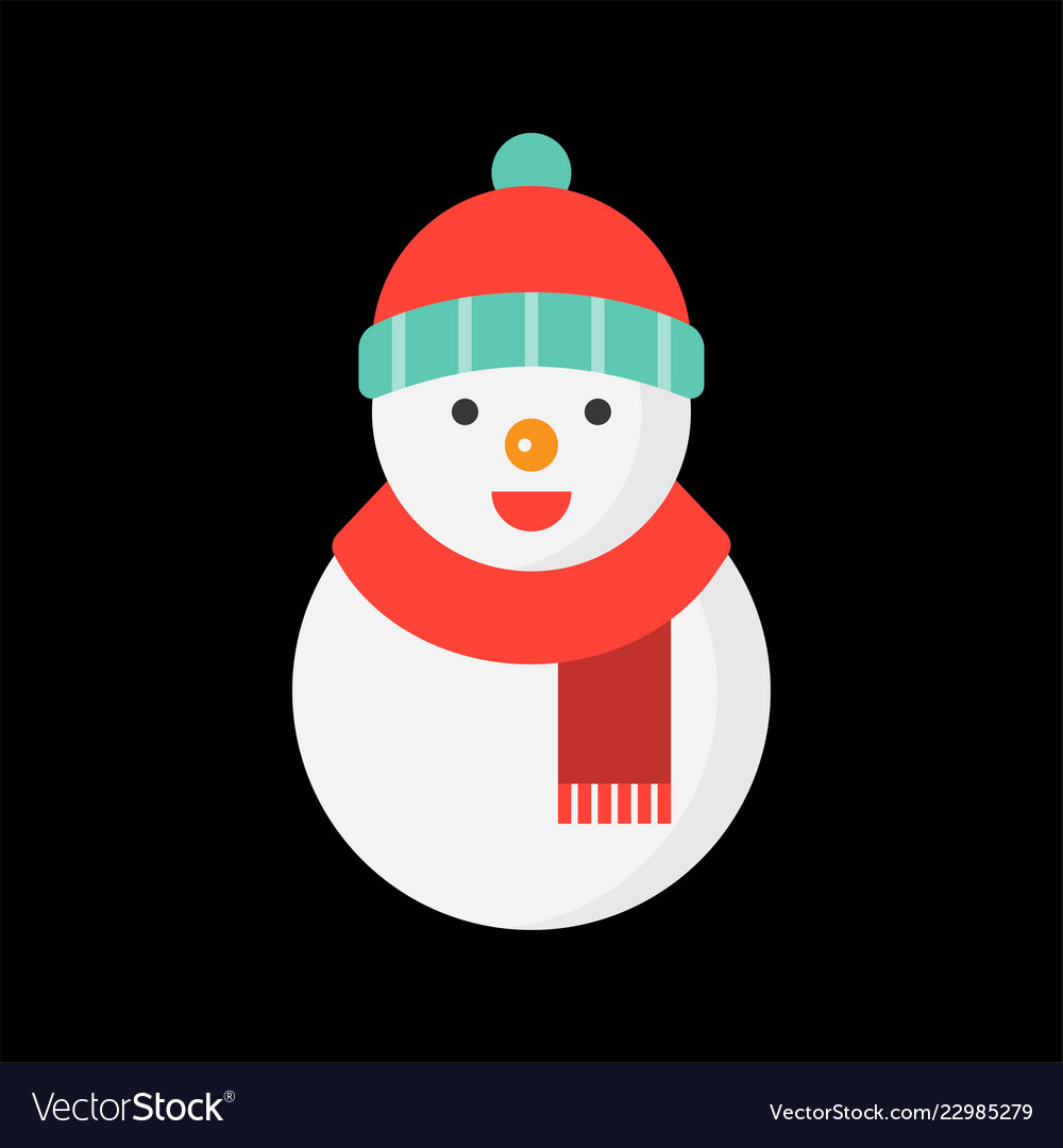 Snowman icon in flat design for use as material