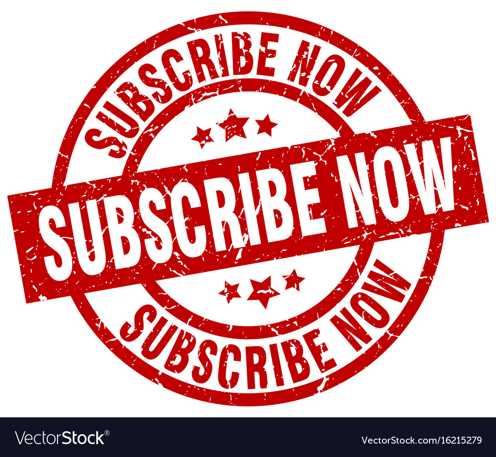 Subscribe now round red grunge stamp