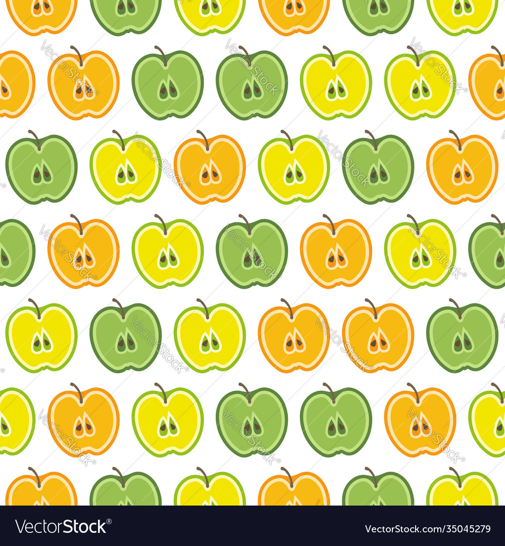 Summer pattern with apples seamless texture design vector image Summer pattern with apples seamless texture design