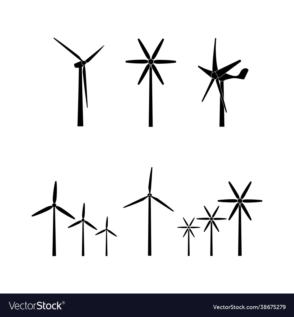 Wind turbines mechanisms that generate vector image Wind turbines mechanisms that generate